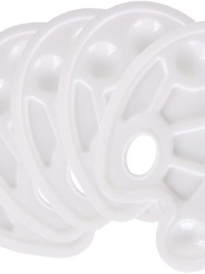5 Piece Plastic Mixing Palette with Finger Hole Palette for Artists Watercolour Acrylic and Oil Painting Size 23.5 cm x 17 cm Oval - Pack of 5