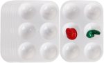 Paint Palette,  Plastic Paint Palettes 6 Well Rectangular Paint Tray Watercolor Palette Painting Tray for DIY Craft and Art Painting (10PCS)