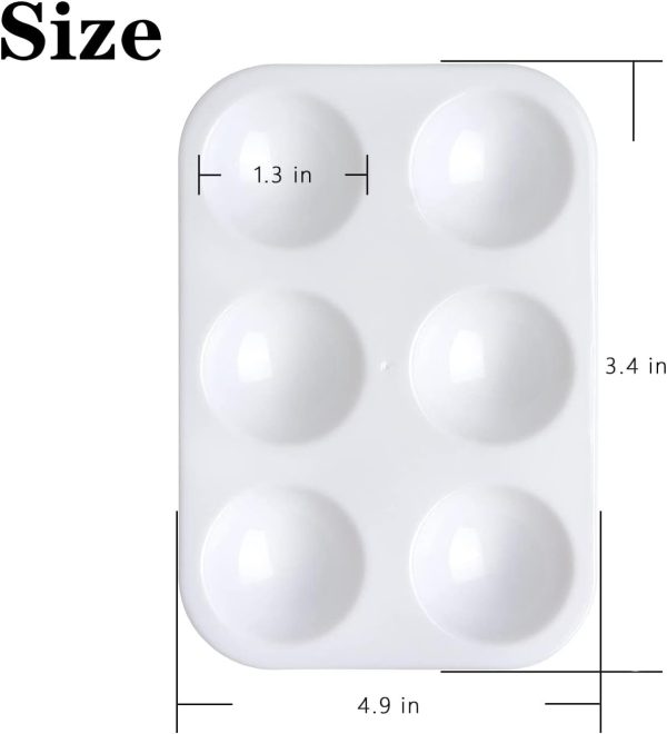 Paint Palette,  Plastic Paint Palettes 6 Well Rectangular Paint Tray Watercolor Palette Painting Tray for DIY Craft and Art Painting (10PCS)