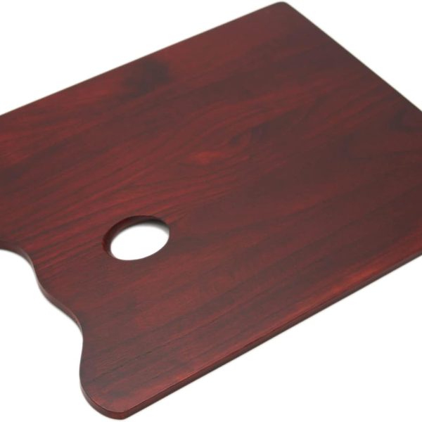Wooden Mixing Palette for Oil Paints Acrylic Paints - Painting Palette 30 x 40 cm Rectangular with Finger Hole, Dark for Artists for Painting and Mixing Colours