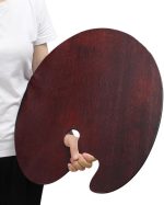 Oval Walnut Wooden Paint Palette 20*16 inch - Artist Oil Painting Palette Oval Walnut Palette for Acrylic Watercolor Oil Paintss 40*50