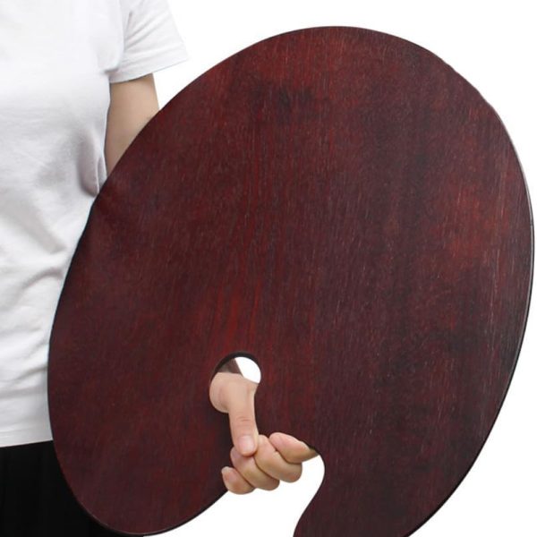 Oval Walnut Wooden Paint Palette 20*16 inch - Artist Oil Painting Palette Oval Walnut Palette for Acrylic Watercolor Oil Paintss 40*50