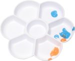 Artist Mixing Paint Tray, Flower Shape, Watercolour Painting Bowl, Painting Palettes, White Plastic Paint Mixing Bowl, Universal Palette, Paint Bowl Palettes with 7 Cavities, Pack of 1