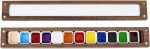 12 Grids Empty Watercolor Palette, Washable Walnut Paint Tray with Lid Travel Wooden Painting Box Watercolor Box Case for Painters Students Adult Studio Home Outdoor, Camel