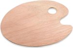 8" X 12" Wooden Oval-Shaped Artist Painting Palette,Oil Watercolor Paint Palette,Wood Paint Palette with Thumb Hole,Art Pallet for Painting,Palettes,Wood Paint Color Mixing Tray Acrylic Painting Wood