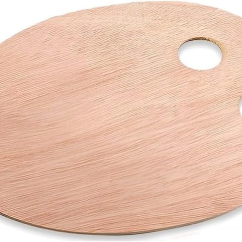8" X 12" Wooden Oval-Shaped Artist Painting Palette,Oil Watercolor Paint Palette,Wood Paint Palette with Thumb Hole,Art Pallet for Painting,Palettes,Wood Paint Color Mixing Tray Acrylic Painting Wood