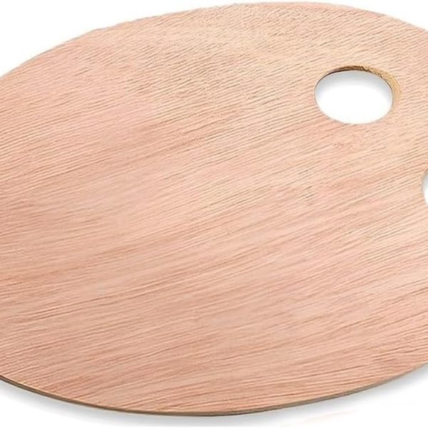 8" X 12" Wooden Oval-Shaped Artist Painting Palette,Oil Watercolor Paint Palette,Wood Paint Palette with Thumb Hole,Art Pallet for Painting,Palettes,Wood Paint Color Mixing Tray Acrylic Painting Wood