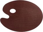 Wooden Palette, 11.6x15.4 Inch Oval Painting Palette with Thumb Hole, Mixing Paint Tray for Gouache Acrylic Oil Painting(Coconut Brown)