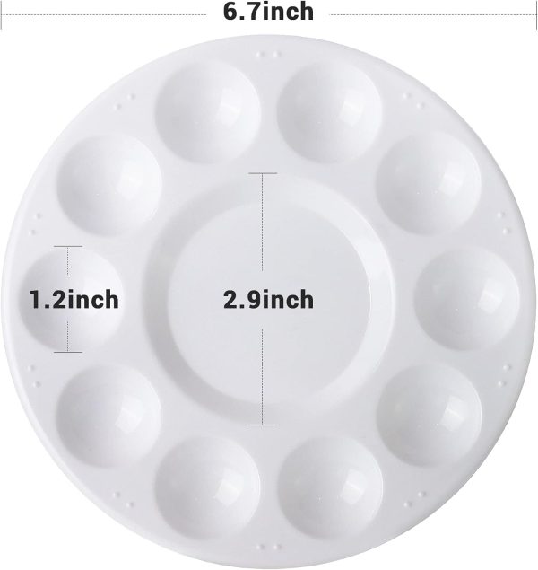 6 Pack Paint Tray Palettes, Plastic Paint Pallet for Kids Art Painting Palette for Painting or DIY Craft Class, White