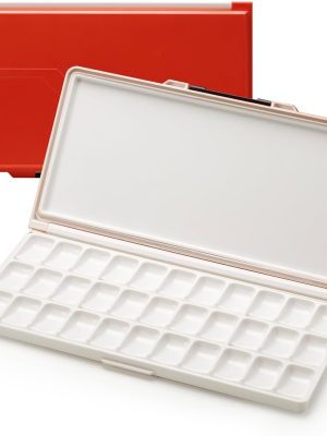 Airtight Leakproof Watercolor Palette Travel Paint Tray with A Large Mixing Areas, 33 Wells Pink Folding Peel-Off Palette for Watercolor, Gouache, Acrylic Paint