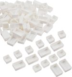 100pcs Watercolor Paint Pans(50pcs Full Pans, 50pcs Half Pans) White Plastic Empty Paint Pans for DIY Watercolor Oils or Acrylics Painting Travel Tin Case Palette Art Drawing
