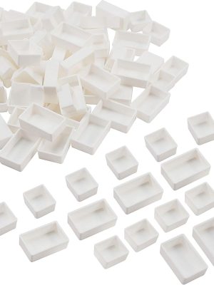 100pcs Watercolor Paint Pans(50pcs Full Pans, 50pcs Half Pans) White Plastic Empty Paint Pans for DIY Watercolor Oils or Acrylics Painting Travel Tin Case Palette Art Drawing