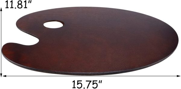 Wooden Palette, Oval Wooden Gouache Color Seal Oil Painting Palette, 30 * 40