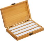Portable Empty Bamboo, Durable Palette, Wooden Gouache with Lid, Watercolour Paint Box for Painters, Kids, Adults, Studio, Home, 36 Grids