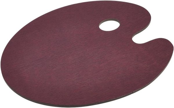 Wooden Palette 12 x 9.5 inch Wood Oval Artist Oil Paint Palette Thumb Holder Color Mixing Trays Art Pallet for Acrylic Oil Watercolor Artist Painting DIY Art Crafts