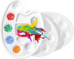 Mixing Palette with Finger Hole and 10 Mixing Panels, 3 Pieces Universal Palette for DIY Art Painting