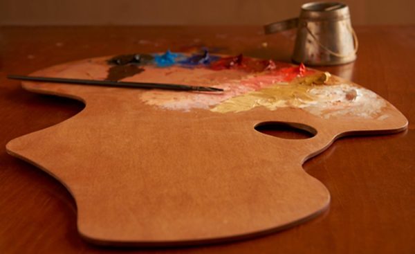 New Wave Expressionist Confidant Hand Held Wood Artist Palette | Natural Stain, Held in Left Hand, Wooden Paint Palette, Artist Palette, Painting Palette, Oil Paint Palette, Wood Paint Pallet