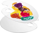 Mixing Palette 30 x 20 cm Plastic - For Oil & Acrylic Paints, With Finger Hole, 2 Pieces - Ideal for Painting, Crafts & DIY Art