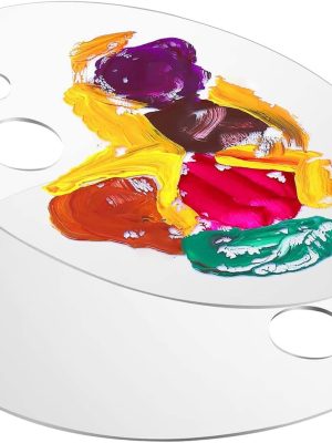 Mixing Palette 30 x 20 cm Plastic - For Oil & Acrylic Paints, With Finger Hole, 2 Pieces - Ideal for Painting, Crafts & DIY Art