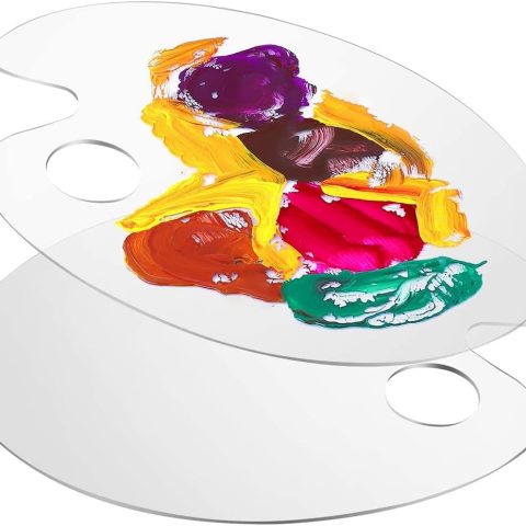 Mixing Palette 30 x 20 cm Plastic - For Oil & Acrylic Paints, With Finger Hole, 2 Pieces - Ideal for Painting, Crafts & DIY Art