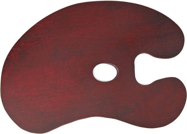 Walnut Wooden Paint Palette - Artist Mixing Painting Palette with Ergonomic Curve for Acrylic Watercolor Oil Paints M