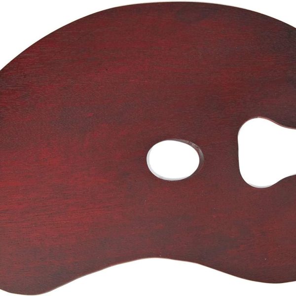 Walnut Wooden Paint Palette - Artist Mixing Painting Palette with Ergonomic Curve for Acrylic Watercolor Oil Paints M