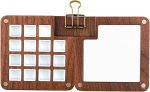 Portable Sketchbook Palette, Wooden 15 Grids Portable Palette Mini Travel Paint Palette with Clip Magnetic Watercolor Paint Palette for Painting