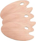 8" X 12" Wooden Paint Palette Acrylic Paint Palette with Thumb Hole Clear Paint Pallet, Easy Clean Non-Stick Artist Pallet for Oil Watercolor Craft DIY Art Painting Palette(3 Pack)