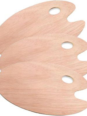 8" X 12"  Wooden Paint Palette Acrylic Paint Palette with Thumb Hole Clear Paint Pallet, Easy Clean Non-Stick Artist Pallet for Oil Watercolor Craft DIY Art Painting Palette(3 Pack)