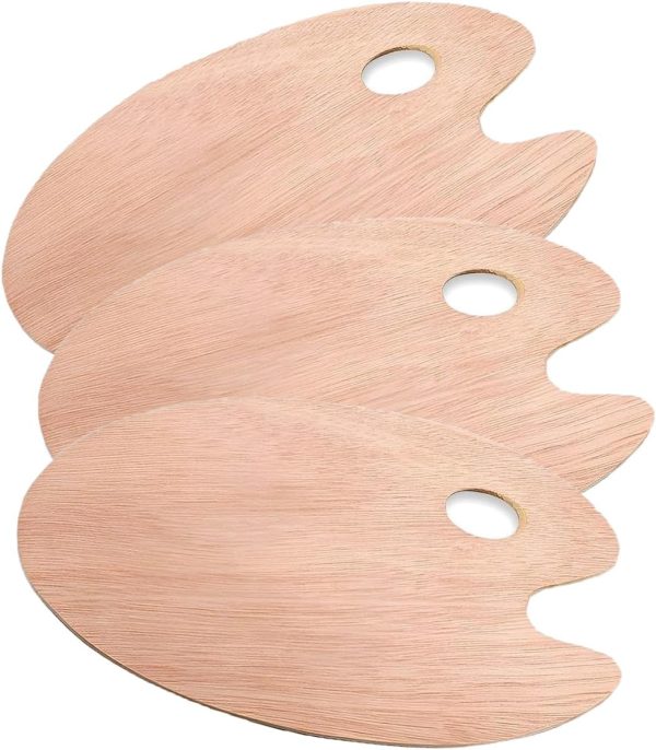 8" X 12" Wooden Paint Palette Acrylic Paint Palette with Thumb Hole Clear Paint Pallet, Easy Clean Non-Stick Artist Pallet for Oil Watercolor Craft DIY Art Painting Palette(3 Pack)
