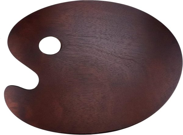 Wooden Palette, Oval Wooden Gouache Color Seal Oil Painting Palette, 30 * 40