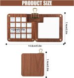 Portable Sketchbook Palette, Wooden 15 Grids Portable Palette Mini Travel Paint Palette with Clip Magnetic Watercolor Paint Palette for Painting