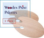 Wooden Paint Palette, 2 Pack, Artist Palette for Oil Painting, Art Pallet With Wood Surface