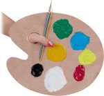 Natural Wooden Painting Palette with Finger Hole for Acrylic Watercolour Watercolour Artists