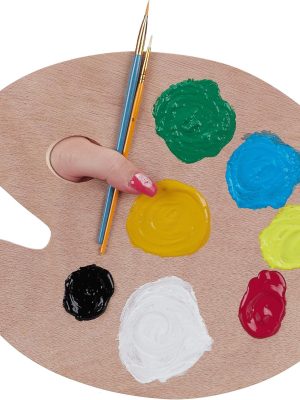 Natural Wooden Painting Palette with Finger Hole for Acrylic Watercolour Watercolour Artists