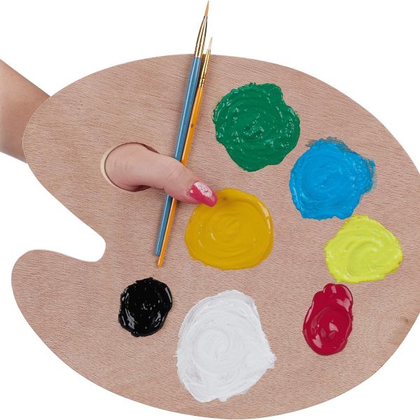 Natural Wooden Painting Palette with Finger Hole for Acrylic Watercolour Watercolour Artists